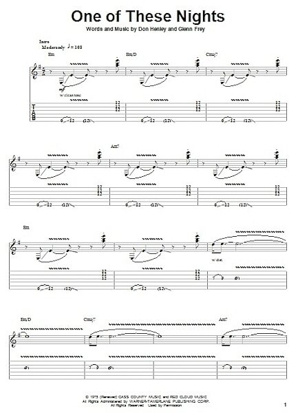 One Of These Nights - Guitar Tab Play-Along, New, Main