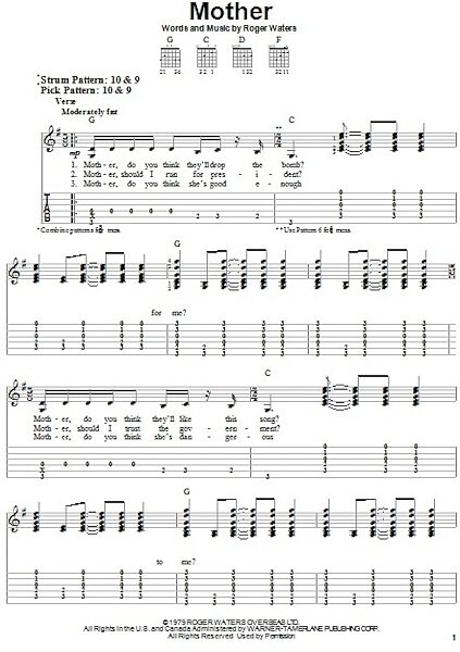 Mother - Easy Guitar with TAB, New, Main