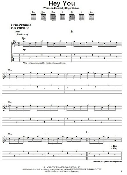 Hey You - Easy Guitar with TAB, New, Main