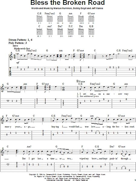 Bless The Broken Road - Easy Guitar with TAB, New, Main