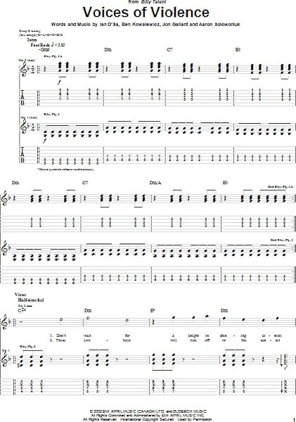 Voices Of Violence - Guitar TAB, New, Main