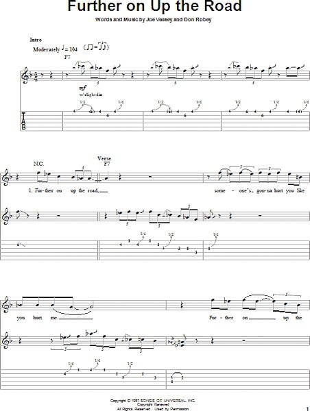 Further On Up The Road - Guitar Tab Play-Along, New, Main