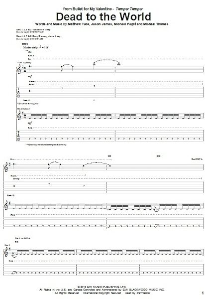 Dead To The World - Guitar TAB, New, Main