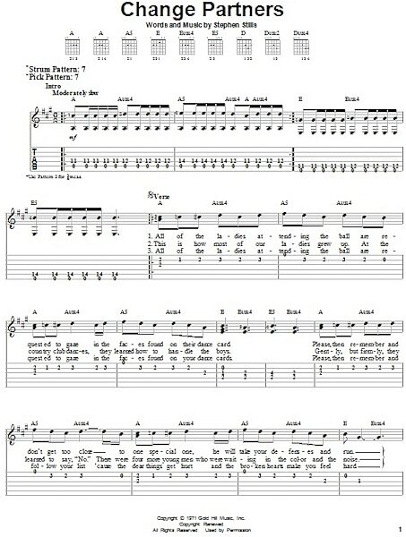 Change Partners - Easy Guitar with TAB, New, Main