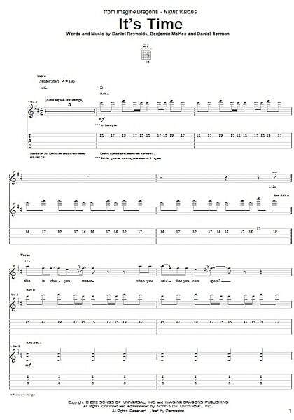 It's Time - Guitar TAB, New, Main