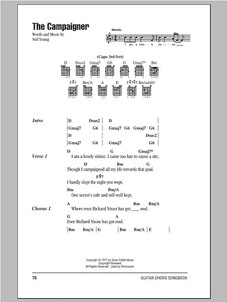 The Campaigner - Guitar Chords/Lyrics, New, Main