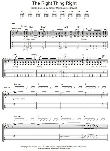 The Right Thing Right - Guitar TAB, New, Main