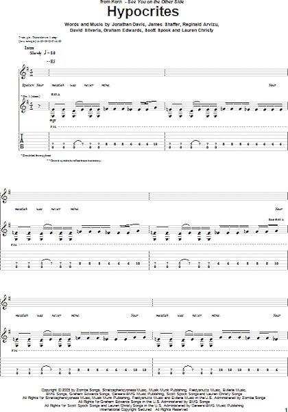 Hypocrites - Guitar TAB, New, Main