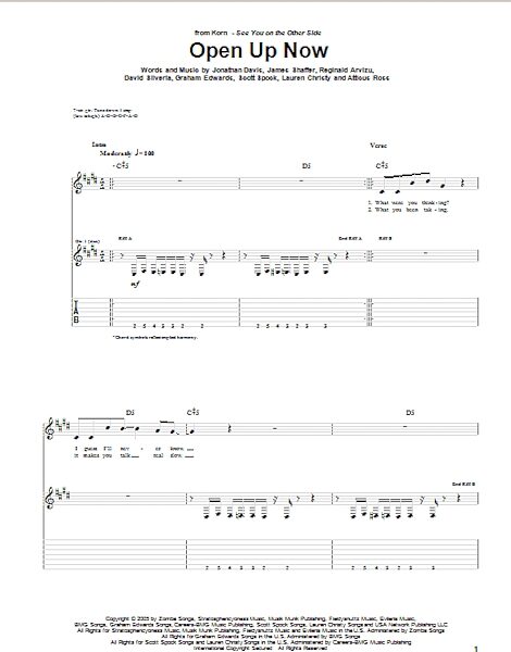 Open Up Now - Guitar TAB, New, Main