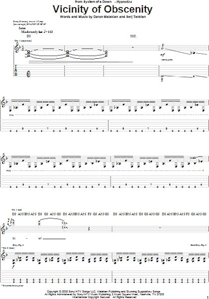 Vicinity Of Obscenity - Guitar TAB, New, Main