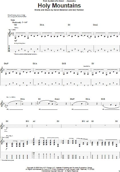 Holy Mountains - Guitar TAB, New, Main