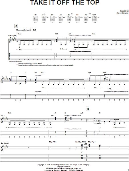 Take It Off The Top - Guitar TAB, New, Main