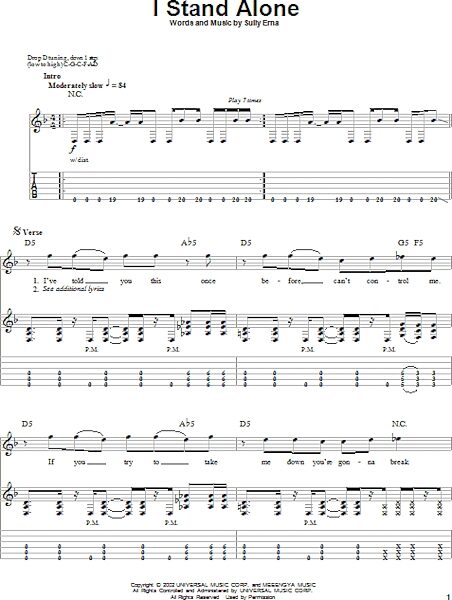 I Stand Alone - Guitar Tab Play-Along, New, Main