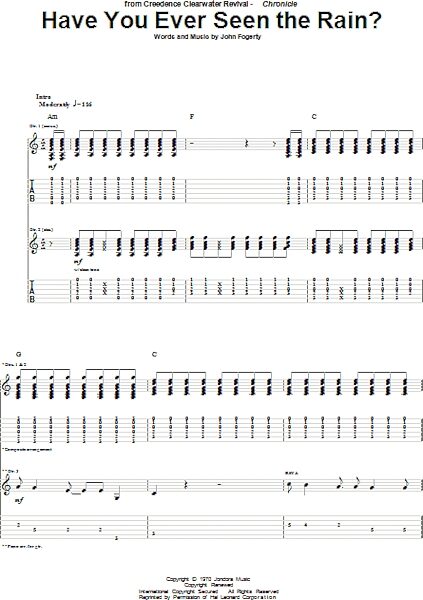 Have You Ever Seen The Rain? - Guitar TAB, New, Main