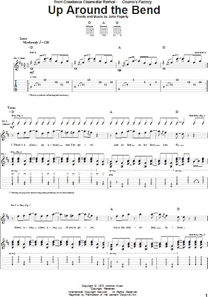 Up Around The Bend - Guitar TAB, New, Main