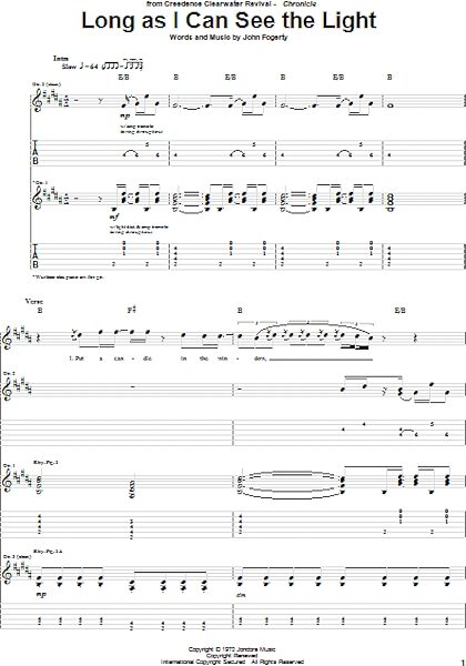 Long As I Can See The Light - Guitar TAB, New, Main