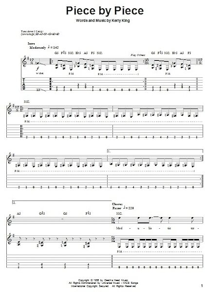 Piece By Piece - Guitar Tab Play-Along, New, Main