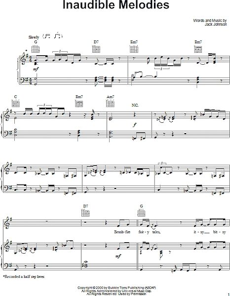 Inaudible Melodies - Piano/Vocal/Guitar, New, Main