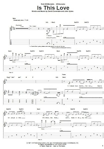 Is This Love - Guitar TAB, New, Main