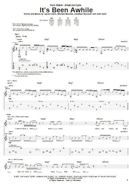 It's Been Awhile - Guitar TAB, New, Main