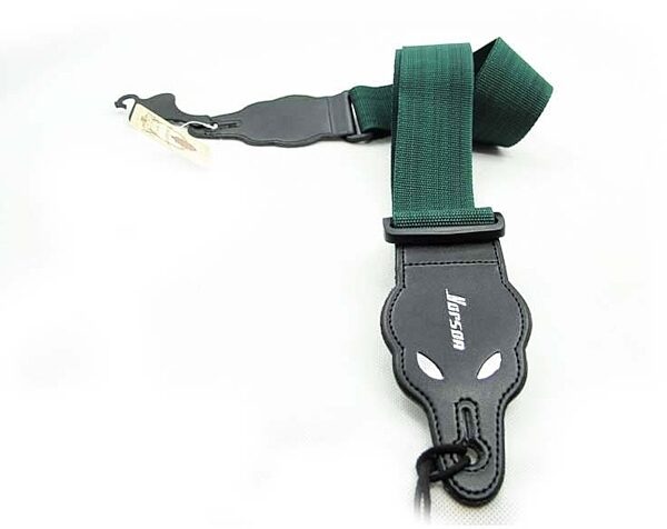 Vorson Nylon Guitar Strap with Leather Ends, Dark Green