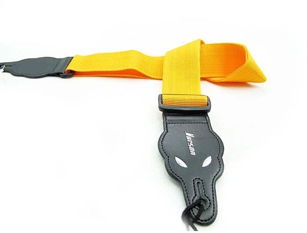 Vorson Nylon Guitar Strap with Leather Ends, Yellow
