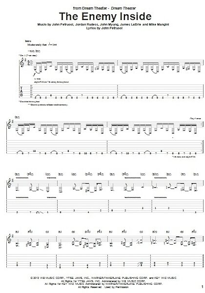 The Enemy Inside - Guitar TAB, New, Main