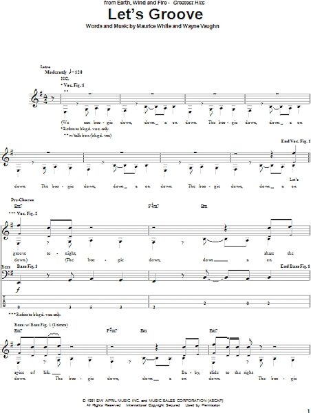Let's Groove - Bass Tab, New, Main