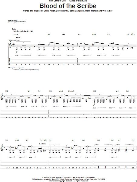 Blood Of The Scribe - Guitar TAB, New, Main