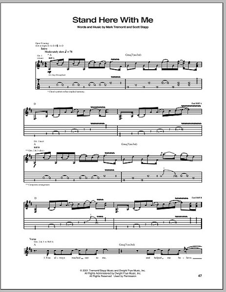 Stand Here With Me - Guitar TAB, New, Main