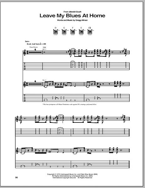 Leave My Blues At Home - Guitar TAB, New, Main