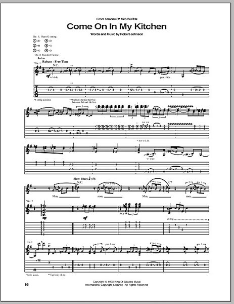 Come On In My Kitchen - Guitar TAB, New, Main