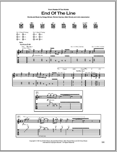 End Of The Line - Guitar TAB, New, Main