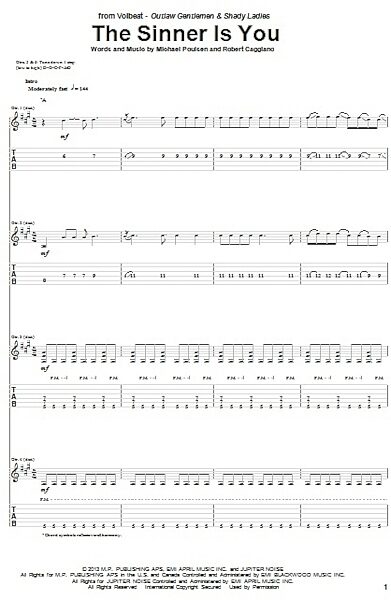 The Sinner Is You - Guitar TAB, New, Main