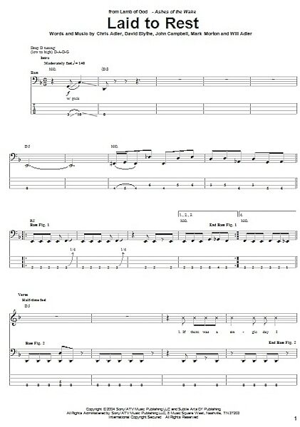 Laid To Rest - Bass Tab, New, Main