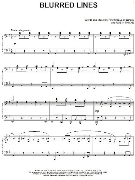 Blurred Lines - Piano Solo, New, Main