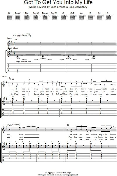Got To Get You Into My Life - Guitar TAB, New, Main