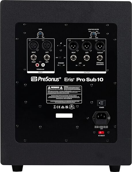 PreSonus Eris Pro Sub 10 Powered Studio Subwoofer, New, Main Back