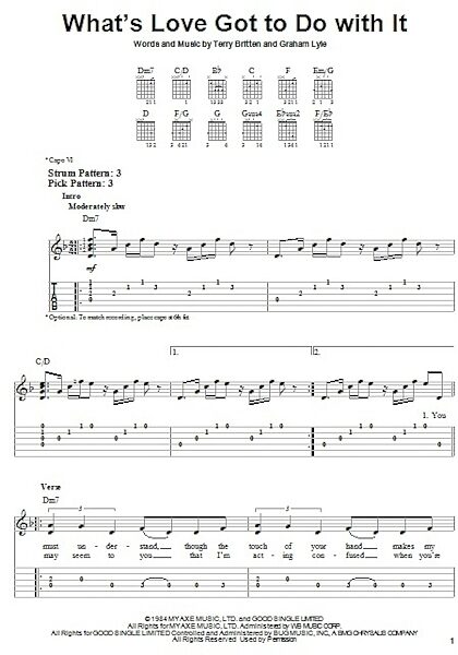 What's Love Got To Do With It - Easy Guitar with TAB, New, Main