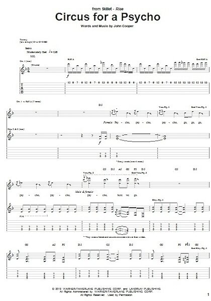 Circus For A Psycho - Guitar TAB, New, Main