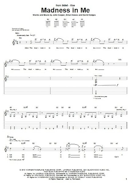 Madness In Me - Guitar TAB, New, Main