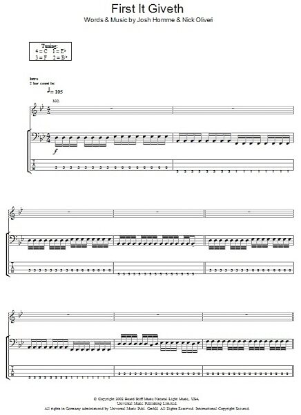 First It Giveth - Bass Tab, New, Main