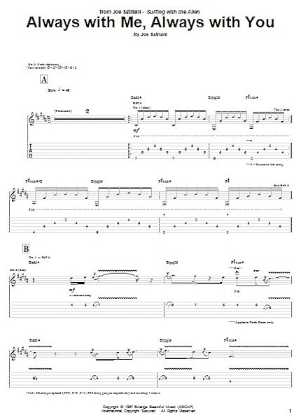 Always With Me, Always With You - Guitar TAB, New, Main