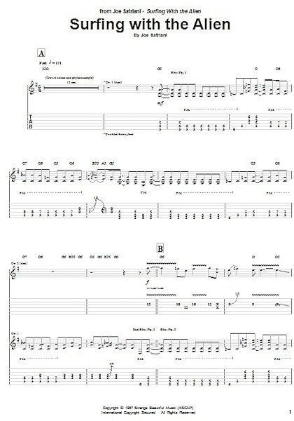 Surfing With The Alien - Guitar TAB, New, Main