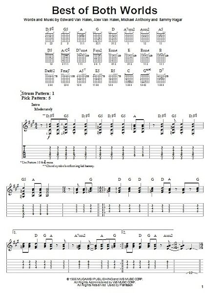 Best Of Both Worlds - Easy Guitar with TAB, New, Main