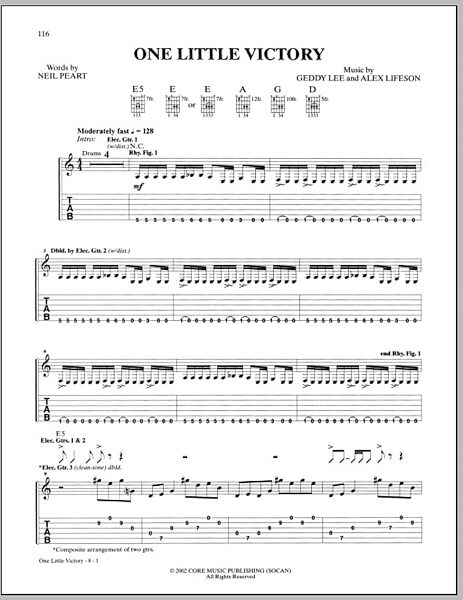 One Little Victory - Guitar TAB, New, Main