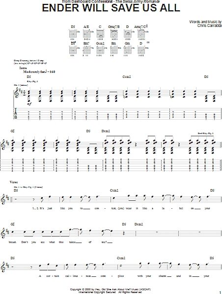 Ender Will Save Us All - Guitar TAB, New, Main