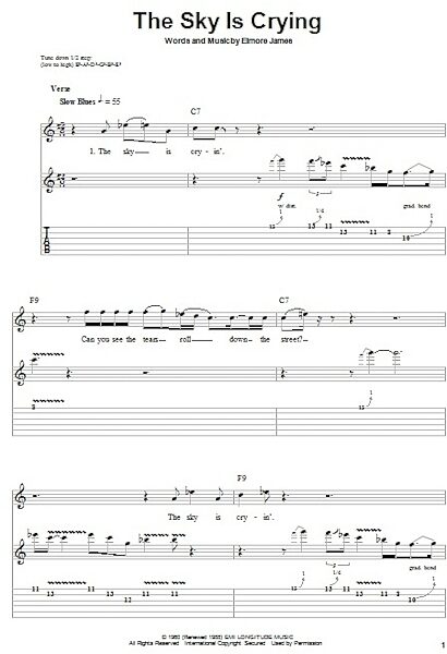 The Sky Is Crying - Guitar Tab Play-Along, New, Main