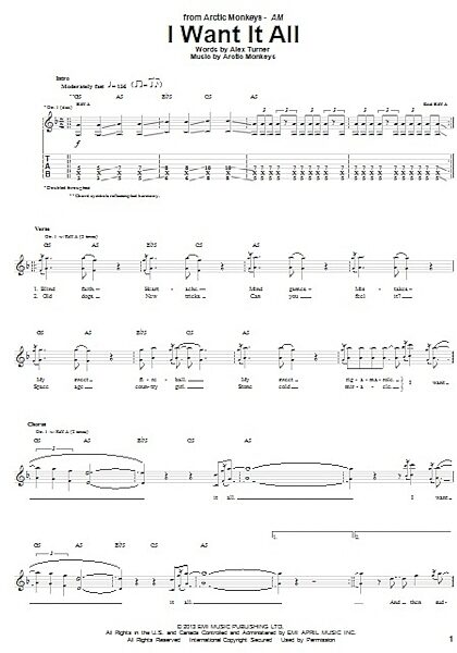 I Want It All - Guitar TAB, New, Main