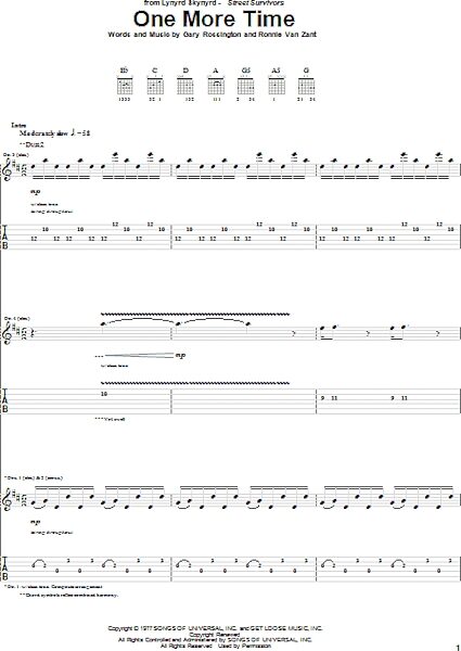 One More Time - Guitar TAB, New, Main